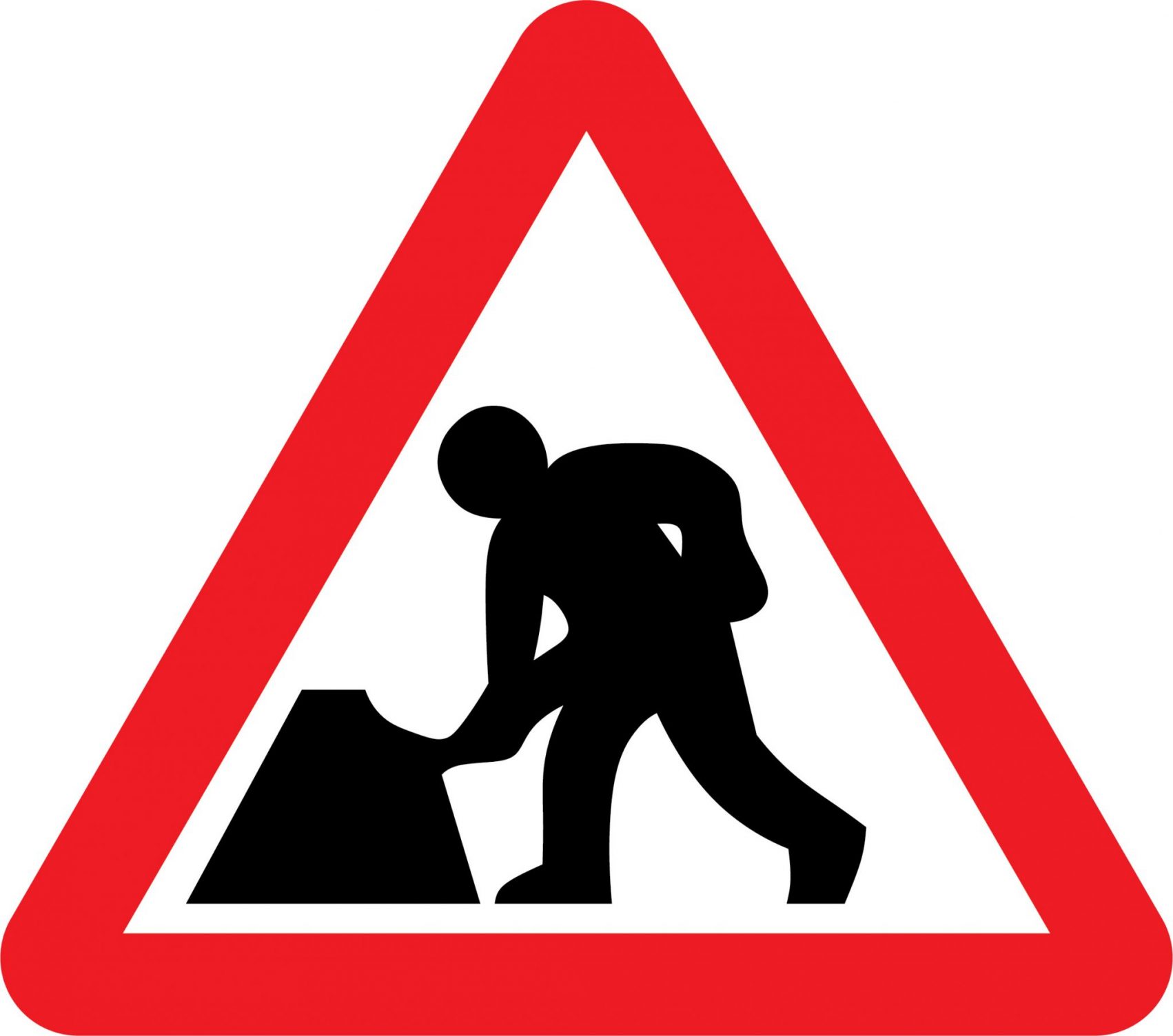 person at work roadsign